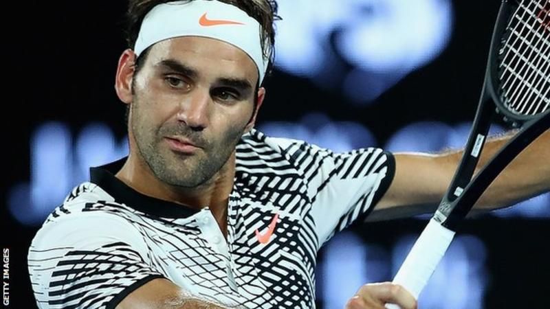 Roger Federer menang di babak pertama Australia Terbuka 2017. Copyright: © Getty Images